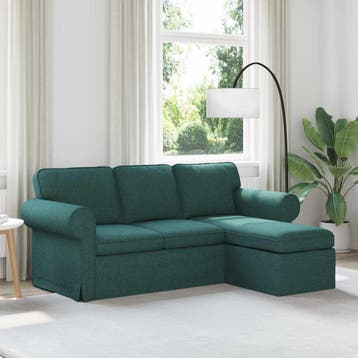vidaXL bank / zetel Donkergroen 195 x 138 x 80 cm Stof, Huis en Inrichting, Verzenden, Nieuw