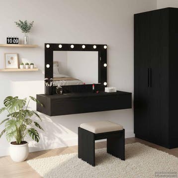 vidaXL Kaptafel Zwart 100 x 40 x 70 cm Bewerkt hout, Verzenden