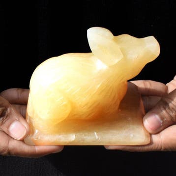 Beeld, No Reserve - Big Genuine Yellow Aventurine Hand