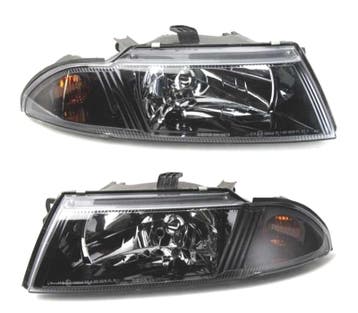 PHARES POUR MITSUBISHI CARISMA 99-05 FOND NOIR, Autos : Pièces & Accessoires, Verzenden