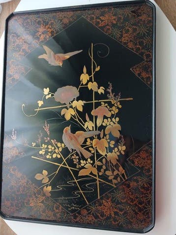 en laque noir époque meiji circa 1900 - Dienblad -