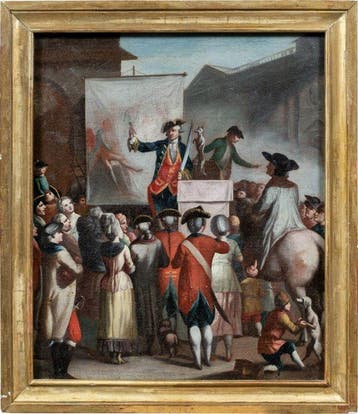 Italian school (XVIII) - Square Show with the Mountebank, Antiek en Kunst