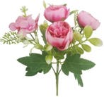 Boeketje ranonkel hortensia hydrangea en besjes beauty pink