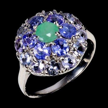 Zonder minimumprijs - Ring Zilver, 14K witgoud verguld -, Handtassen en Accessoires, Nieuw
