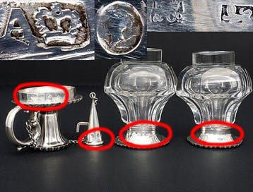 Inktpot (5) - Rare Victorian Henry Wilkinson & Co. Sterling