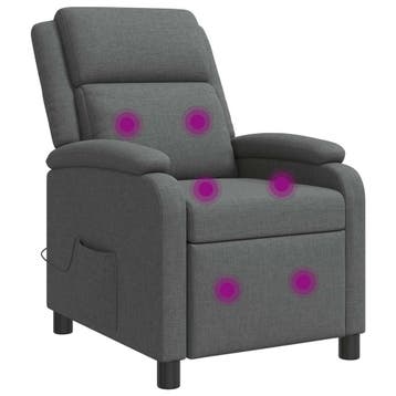 vidaXL Massage Relaxstoel Donkergrijs Stof, Verzenden, Nieuw