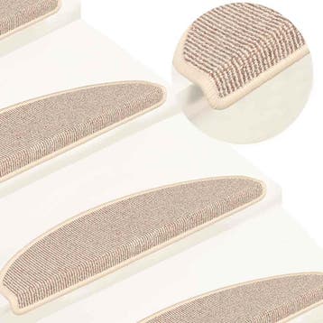 vidaXL Trapmatten 15 st 65x21x4 cm Wit en Bruin Halfrond, Verzenden