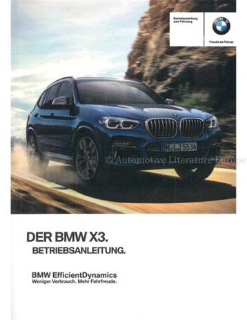 2017 BMW X3 INSTRUCTIEBOEKJE DUITS