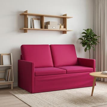 vidaXL 2-zitsbank / zetel Wijnrood 130 x 81 x 82 cm fluweel, Huis en Inrichting, Verzenden, Nieuw