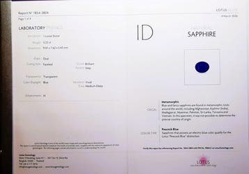 1 pcs Bleu Saphir - 3.22 ct - Lotus Gemology (Thaïlande) -