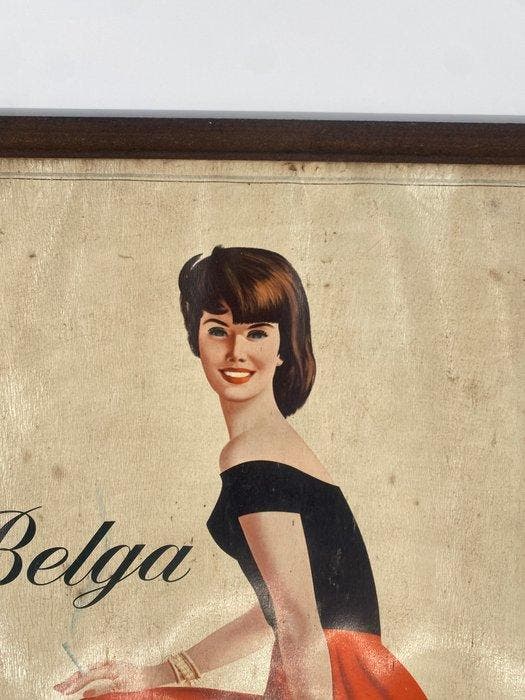 Belga sigaretten - Emaille bord - blik en karton, Antiquités & Art, Antiquités | Assiettes décoratives & Carrelages