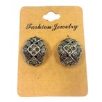 Fako Bijoux - Clip Oorbellen - Ovaal - Strass - Breed -, Verzenden