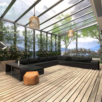 vidaXL 11-delige Loungeset met kussens poly rattan zwart, Verzenden, Nieuw, Loungeset