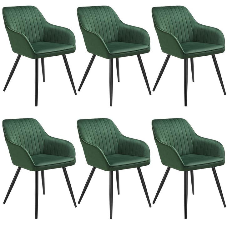 tectake Stoel Marilyn, fluweeloptiek, gestikt - donkergroen/, Maison & Meubles, Chaises, Envoi