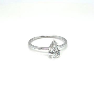 Zonder minimumprijs - Ring - 14 karaat Witgoud - 1.01ct. tw., Handtassen en Accessoires, Nieuw
