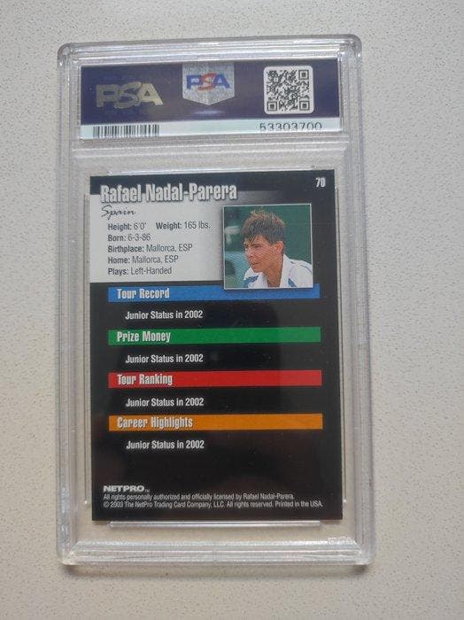 2003 Netpro International Series Rafael Nadal #70 Graded, Verzamelen, Stickers