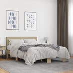 vidaXL Bedframe bewerkt hout metaal sonoma eikenkleurig, Verzenden, Nieuw