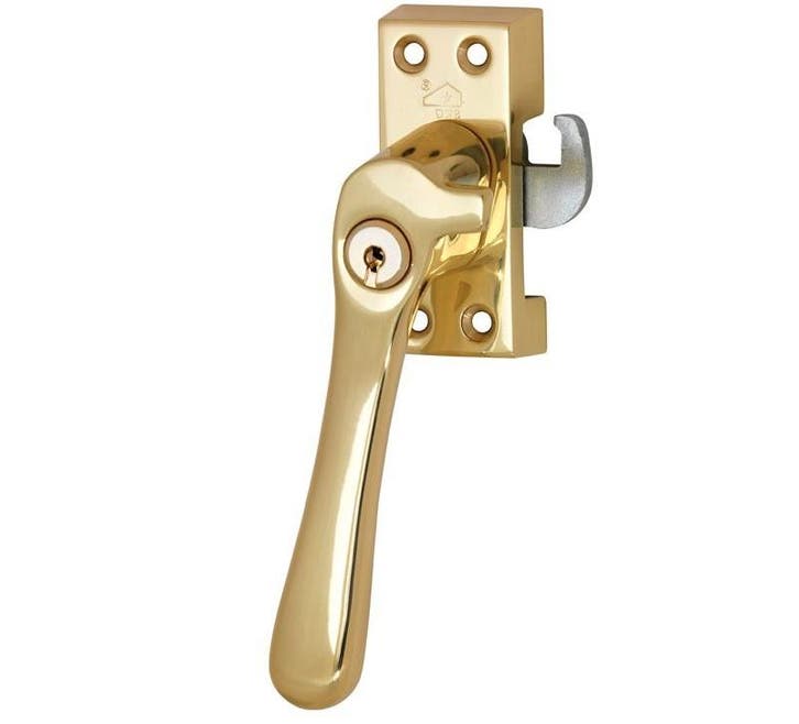 SKG Raamsluiting Met sluitplaat links Linea messing gelakt, Doe-het-zelf en Bouw, Overige Doe-Het-Zelf en Bouw, Nieuw