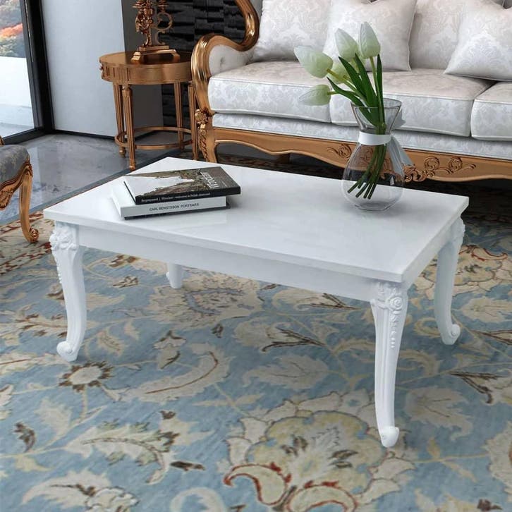 vidaXL Salontafel 100 x 60 x 42 cm hoogglans wit, Maison & Meubles, Tables | Tables de salon, Envoi