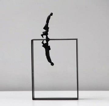 sculptuur, Double life - 29 cm - Legering