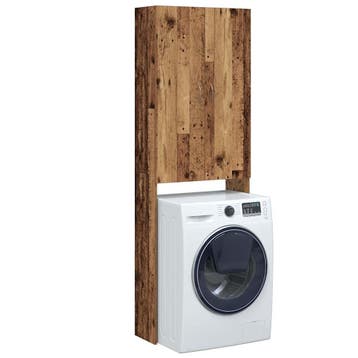vidaXL Wasmachinekast 64x25,5x190 cm oud houtkleurig, Verzenden