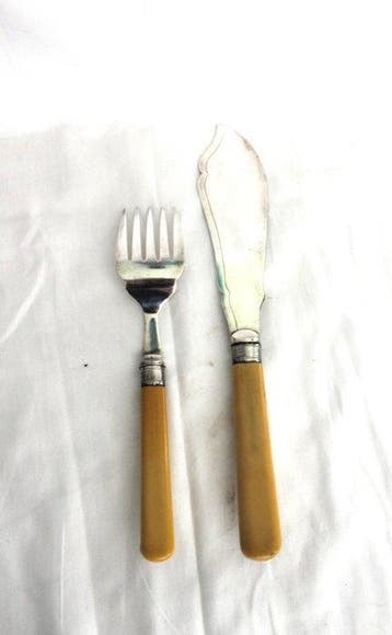Serveerset voor vis (2) - .925 zilver - art deco