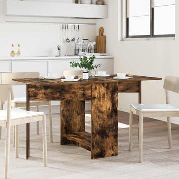 vidaXL Eettafel 138 x 70 x 73,5 cm Bewerkt hout Gerookt, Verzenden