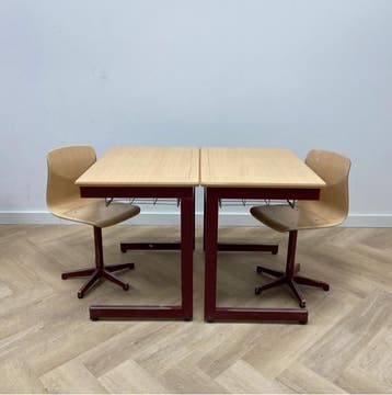 complete schoolset Galvanitas 10 stuks tafels + stoelen, Huis en Inrichting, Gebruikt, Vijf, Zes of meer stoelen