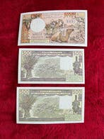 Djibouti, West-Afrikaanse Staten. - 3 Banknotes - Various, Postzegels en Munten