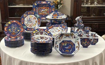 Hermès - Tafelservies (77) - Inlegwerk van harde stenen uit, Antiquités & Art
