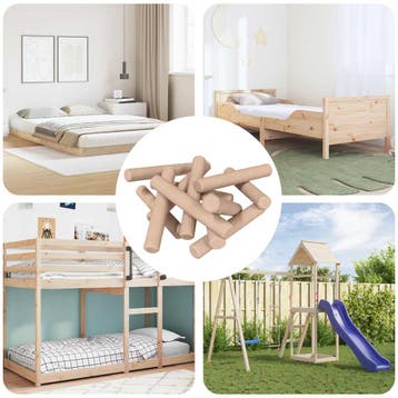 vidaXL Houten deuvels 24000 st Bruin Massief hout, Doe-het-zelf en Bouw, Verzenden, Nieuw