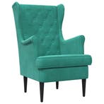 vidaXL Fauteuil Turquoise Fluweel, Huis en Inrichting, Verzenden, Nieuw
