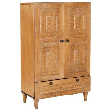 vidaXL Highboard 60 x 33 x 100 cm Massief Mango Hout, Verzenden