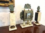 F. Martin - sculptuur, Orologio in marmo completo di due