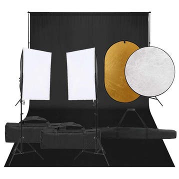 vidaXL Fotostudioset met verlichtingsset, achtergrond en, Verzenden, Nieuw