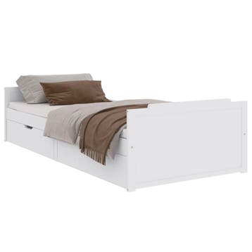 Massief houten bedframe wit | Retour deal | Sla je slag, Verzenden