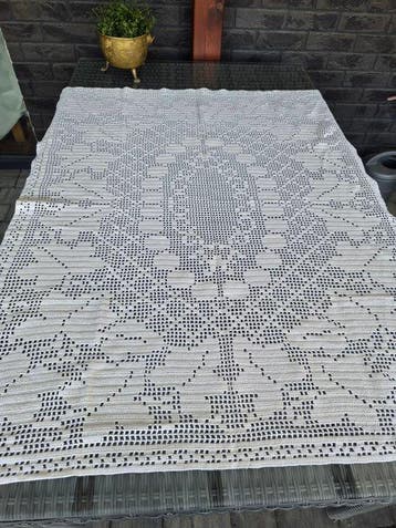 Nappe - 126 cm - 96 cm - Nappe en dentelle vintage, Antiquités & Art