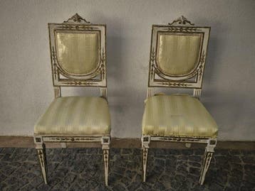 Chaise (2) - Bois polychrome, Antiquités & Art