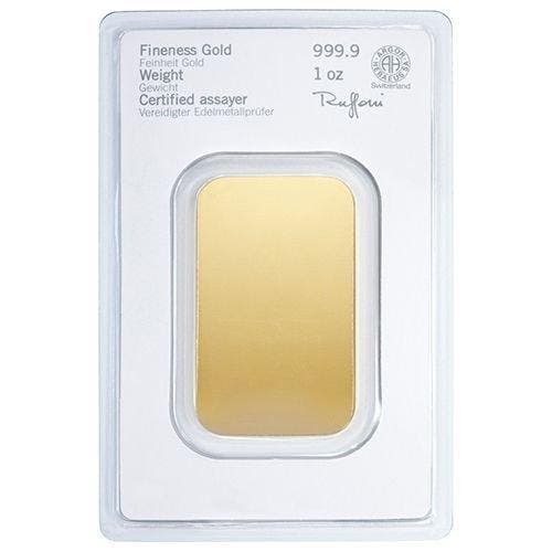 1 Troy Ounce - Goud .999 - 1 oz .9999 Fine Gold Bar Heraeus,, Postzegels en Munten, Edelmetalen en Baren