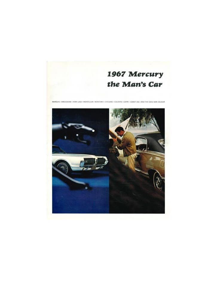 1967 MERCURY PROGRAMMA BROCHURE ENGELS (USA), Boeken, Auto's | Folders en Tijdschriften