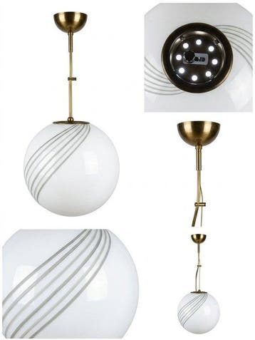 Plafondlamp - Opaline glas - Swirl Lamp