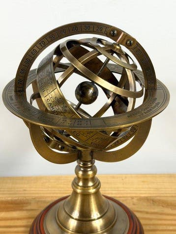 Celestial and terrestrial globes - Armillarium en messing -