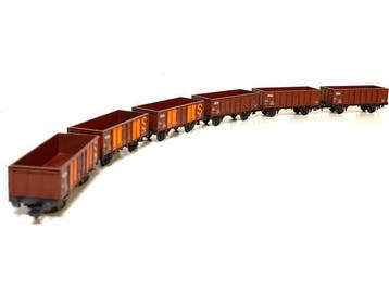 Roco H0 - Modeltrein goederenwagonset (6) - Open bakwagens