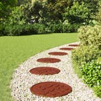 vidaXL Stapsteen 6 pcs Rood Ø 44 x 2 cm Rubber, Tuin en Terras, Tegels en Klinkers, Verzenden, Nieuw