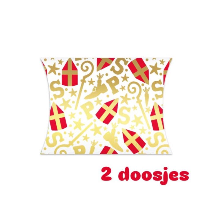 2x Gondeldoosje goudfolie mijter staf - sint (Gondeldoosjes), Diversen, Cadeauverpakkingen, Cadeauzakje, Nieuw, Verzenden