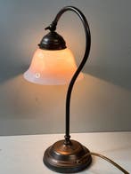 Lampe - Lampe de table élégante en laiton avec abat-jour en