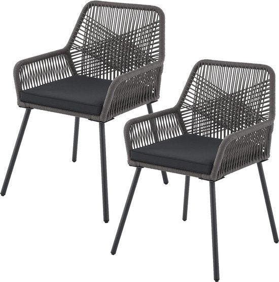 2dekans | Juskys – Kastos Tuinstoelen – Set Van 2 – 61 x 57, Jardin & Terrasse, Ensembles de jardin, Enlèvement ou Envoi