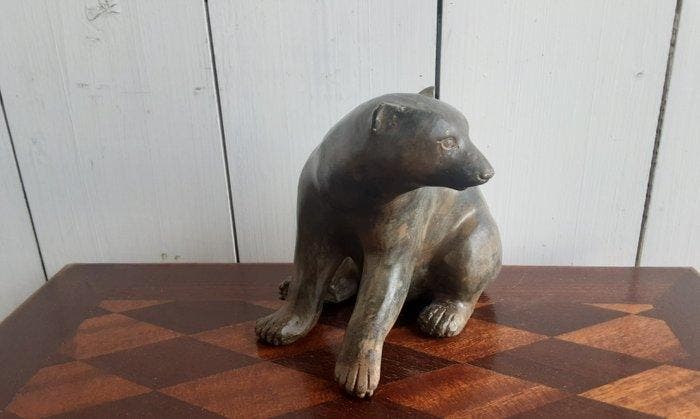Figuur - P. Chenet - Beer - 15 cm - Brons, Antiquités & Art, Curiosités & Brocante