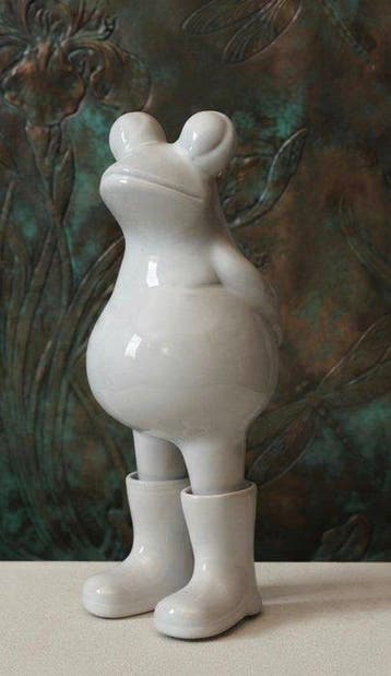 Sculpture, Adorable sculpture de grenouille en céramique –, Antiquités & Art