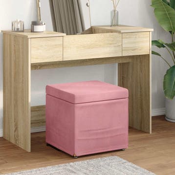 vidaXL Kruk Roze 41 x 41 x 40 cm Velvet en Geengineerd Hout, Verzenden, Nieuw